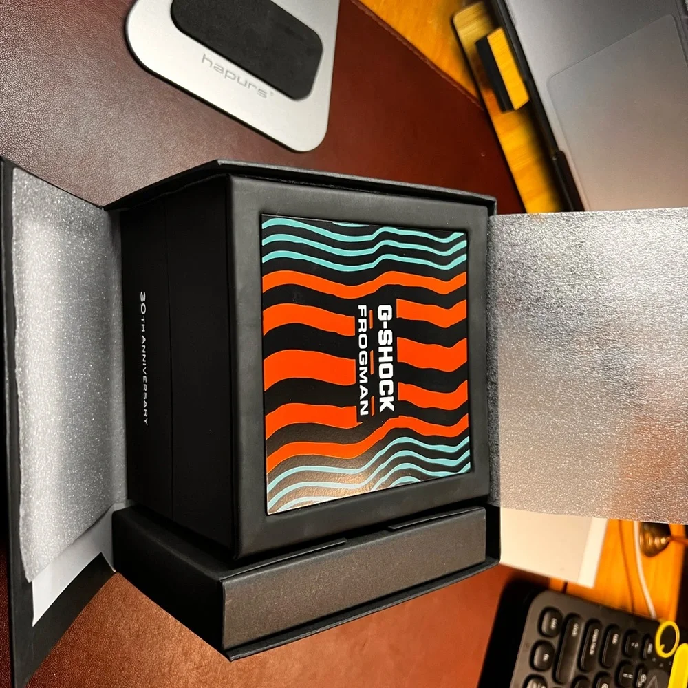 G-Shock Clear Case Black Watch with Orange Accents